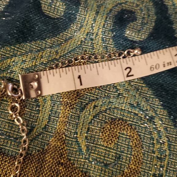 Vintage Red Bib Necklace Silver Tone Ovals 18" - Picture 3 of 3